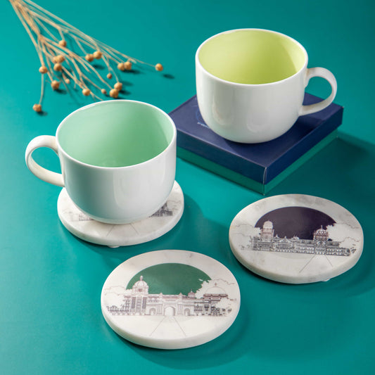 A Touch of Gothic Marble Coasters (Set of 2)